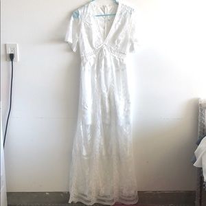 Floor length white dress